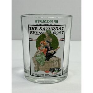 Preowned VINTAGE The Saturday Evening Post Norman Rockwell Serenade Glass Cup